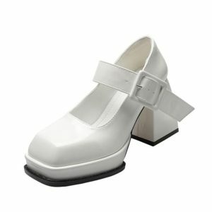 90s Chunky Platform Heels - Y2K Coquette Aesthetic Footwear