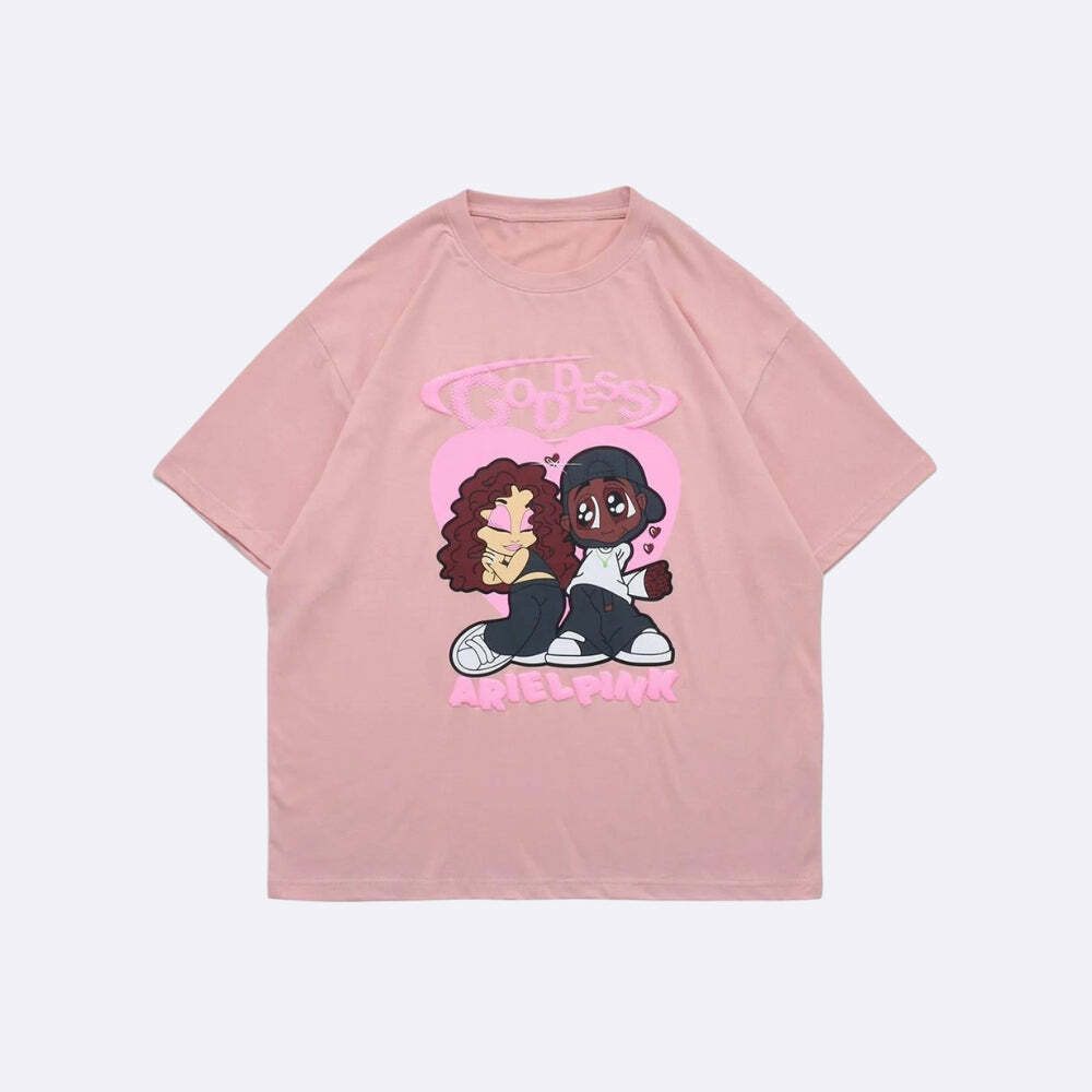 Aesthetic Ariel Pink Cute Couple Tee - Y2K Graphic Style Outfit