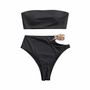 Aesthetic Bikini with Chain: Y2K Coquette Style for Trendy Looks