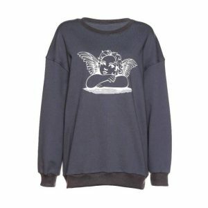 Angelic Y2K Sweatshirt: Coquette Aesthetic for Trendy Outfits