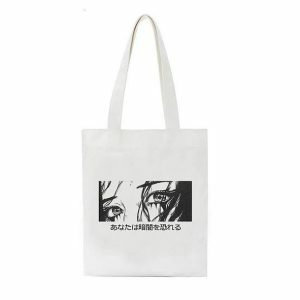 Anime Eyes Tote Bag - Y2K Aesthetic, Coquette Style, Trendy Fashion