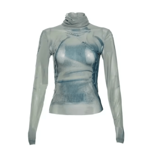 Apocalyptic Y2K Turtleneck: Trendy Coquette Aesthetic Clothing