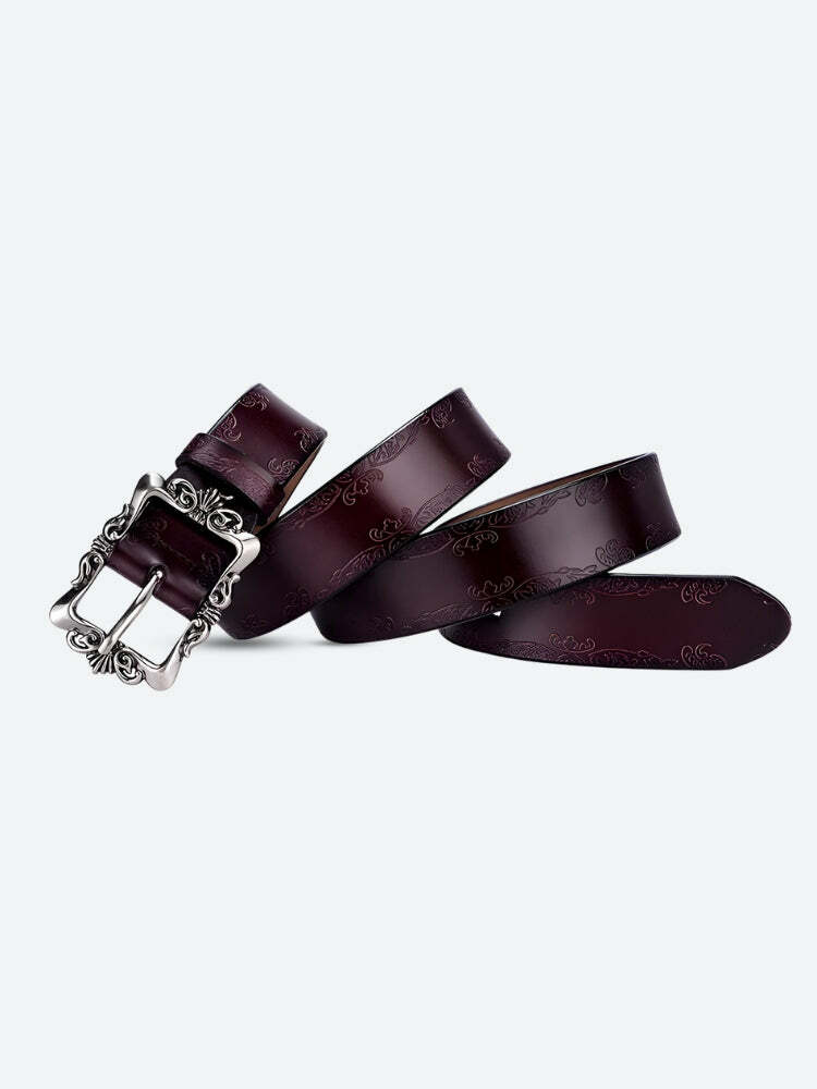 Baroque Faux Leather Belt: Elevate Your Y2K & Coquette Aesthetic Style