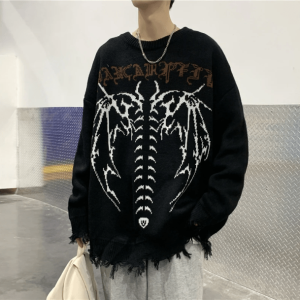 Bat Wings Cozy Knit: Y2K Aesthetic Top for Unique Fashion Styles