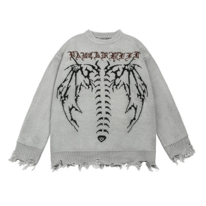 Bat Wings Cozy Knit: Y2K Aesthetic Top for Unique Fashion Styles