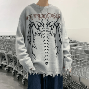 Bat Wings Cozy Knit: Y2K Aesthetic Top for Unique Fashion Styles