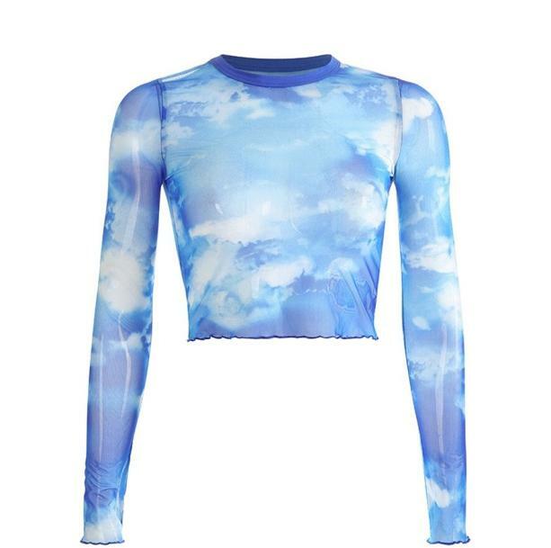 Blue Sky Top: Y2K Aesthetic Coquette Style for Trendy Outfits