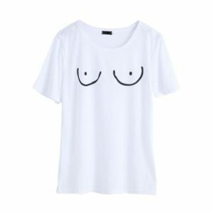 Boobs Print T-Shirt - Y2K Aesthetic Clothing for Trendy Outfits