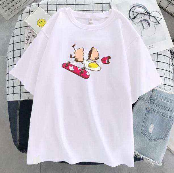 Broken Egg Tee: Y2K Aesthetic Top for Coquette and Soft Girl Styles