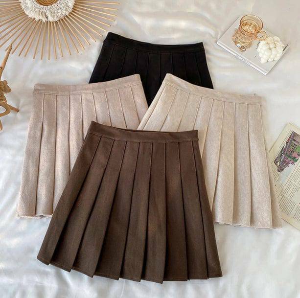 Brown College Skirt - Y2K Coquette Aesthetic Clothing for Trendy Outfits