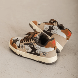 Brown Star Aesthetic Sneakers - Y2K Coquette Style Footwear