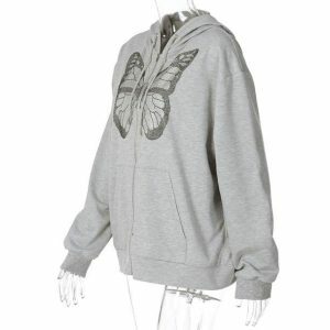 Butterfly Hoodie: Y2K Aesthetic Clothing for Trendy Coquette Styles