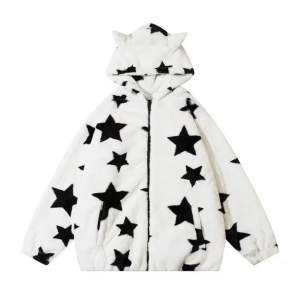 Cat Ears Star Hoodie - Y2K Aesthetic Clothing for Trendy Outfits