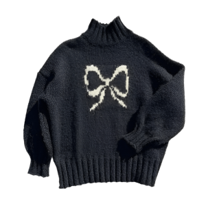 Chic Cutesy Bow Sweater - Y2K Aesthetic Coquette Style Top