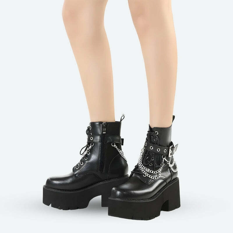 Chunky Boots: Y2K Aesthetic Footwear for Coquette & Goth Styles