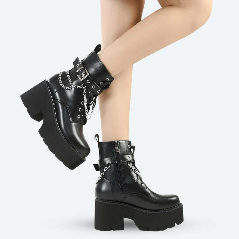 Chunky Boots: Y2K Aesthetic Footwear for Coquette & Goth Styles