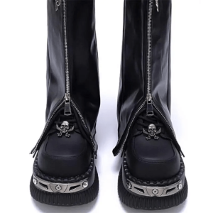 Chunky Platform Metal Skull Pumps - Y2K Aesthetic Coquette Style Footwear