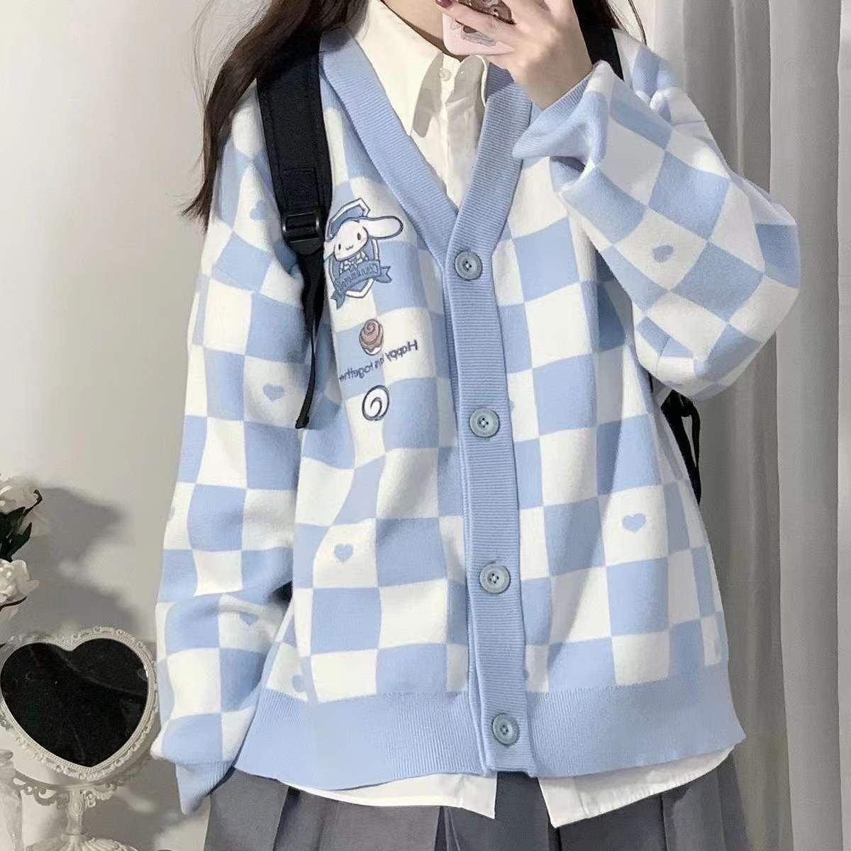 Cinnamoroll Blue Cardigan: Y2K Aesthetic Coquette Style Clothing