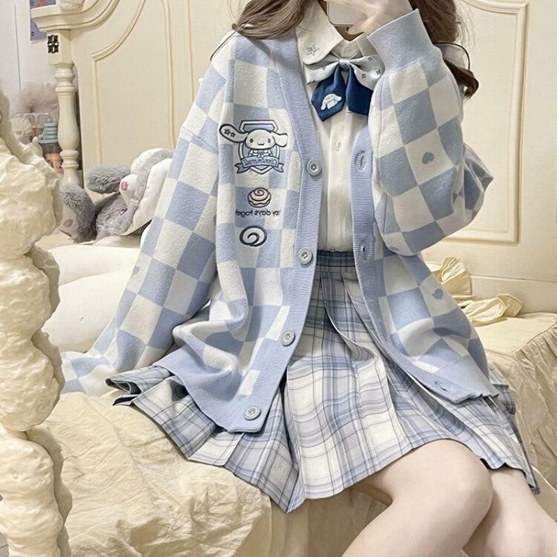 Cinnamoroll Blue Cardigan: Y2K Aesthetic Coquette Style Clothing