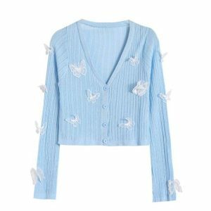 Coquette Butterfly Cardigan - Y2K Aesthetic Clothing for Trendy Styles