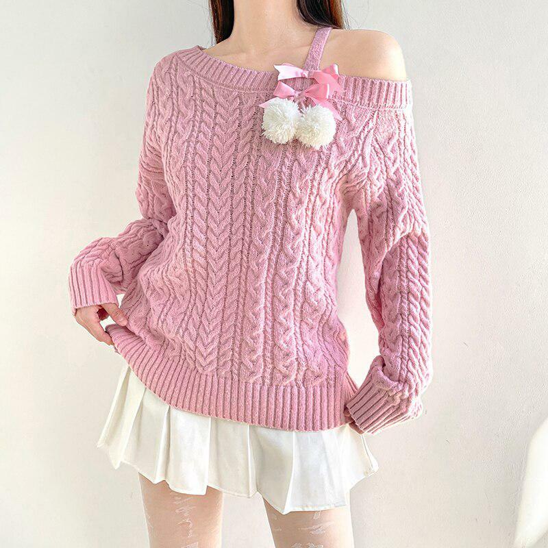 Coquette Cut-Out Knit Sweater - Y2K Aesthetic Fashion Essential