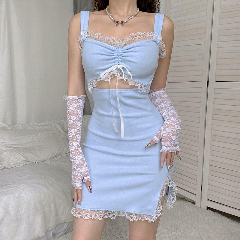 Coquette Cut Out Mini Dress - Y2K Aesthetic Fashion Statement