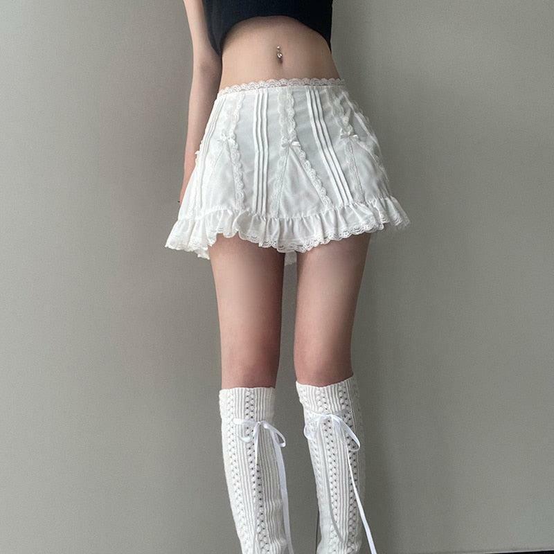 Coquette Frill Hem Mini Skirt - Y2K Aesthetic Clothing for Trendy Outfits