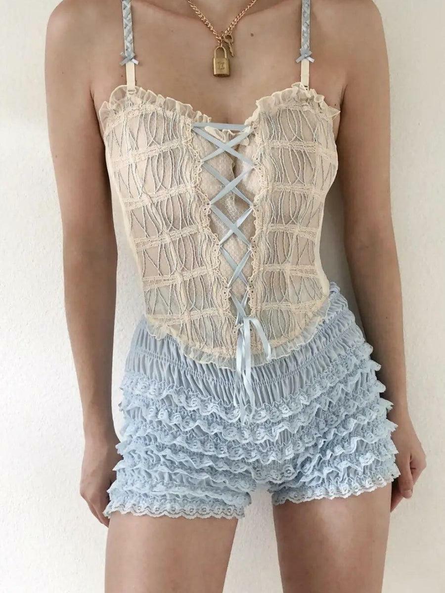 Coquette Lace Ruffled Shorts - Y2K Aesthetic Clothing for Trendy Outfits