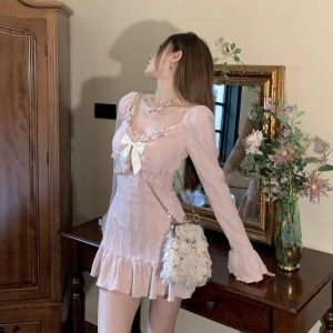 Coquette Mini Dress: Y2K Aesthetic Fashion for Trendy Outfits