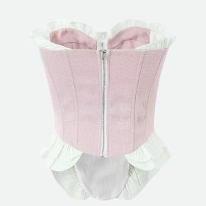 Coquette Pink Corset Top - Y2K Aesthetic Clothing for Trendy Outfits