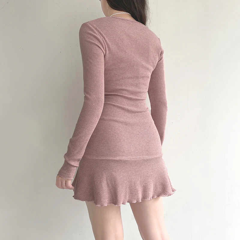 Coquette Pink Mini Dress - Y2K Aesthetic Outfit for Trendy Styles