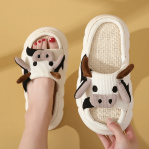 Coquette Y2K Cow Slippers: Trendy Aesthetic Footwear for Unique Styles