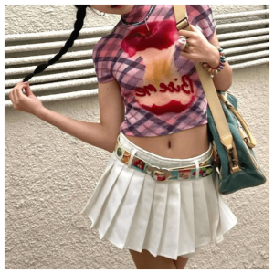 Crispy Apple Crop Top - Y2K Aesthetic Clothing for Trendy Outfits