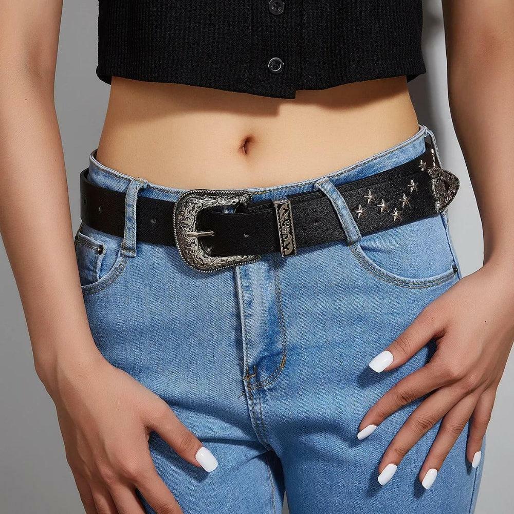 Disco Cowgirl Star Belt: Y2K Aesthetic Accessory for Trendy Outfits