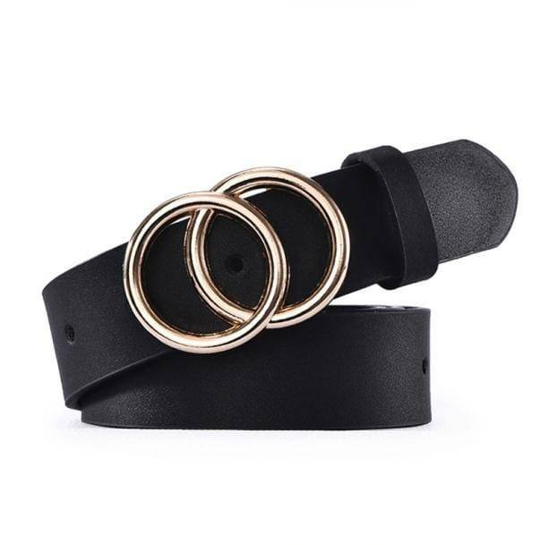 Double O-Buckle Belt: Elevate Your Y2K & Coquette Aesthetic Style