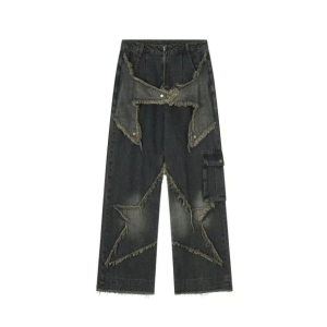 Enchanted Pentagram Jeans: Y2K Aesthetic Coquette Style for Unique Looks