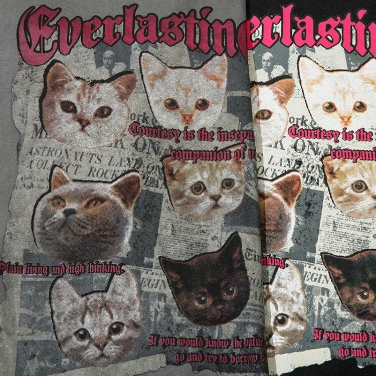 Everlasting Cats Tee: Y2K Aesthetic Graphic Top for Unique Styles