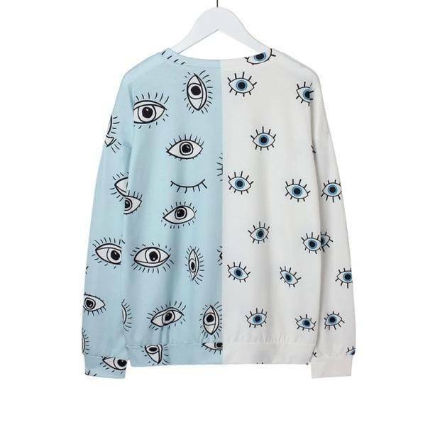 Eye Print Sweatshirt - Y2K Aesthetic Clothing for Unique Styles