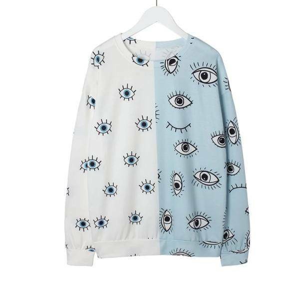 Eye Print Sweatshirt - Y2K Aesthetic Clothing for Unique Styles