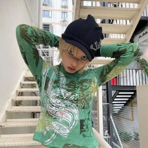 Fairy Grunge Aesthetic Top - Y2K Clothing for Unique Style Lovers