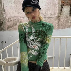 Fairy Grunge Aesthetic Top - Y2K Clothing for Unique Style Lovers