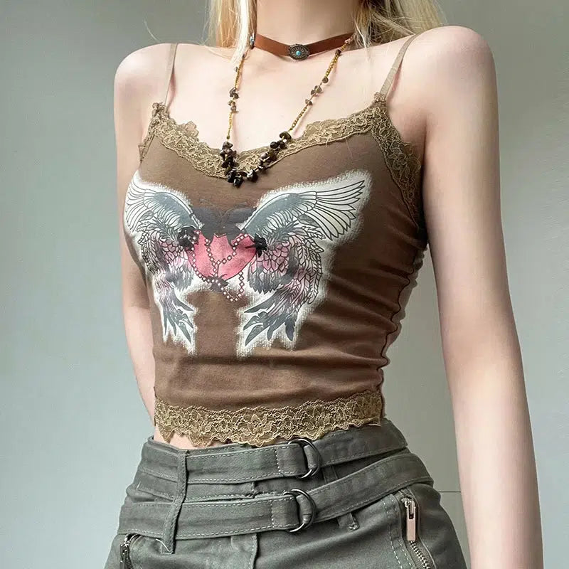 Fairy Grunge Angel Wings Top - Y2K Aesthetic Clothing for Unique Styles