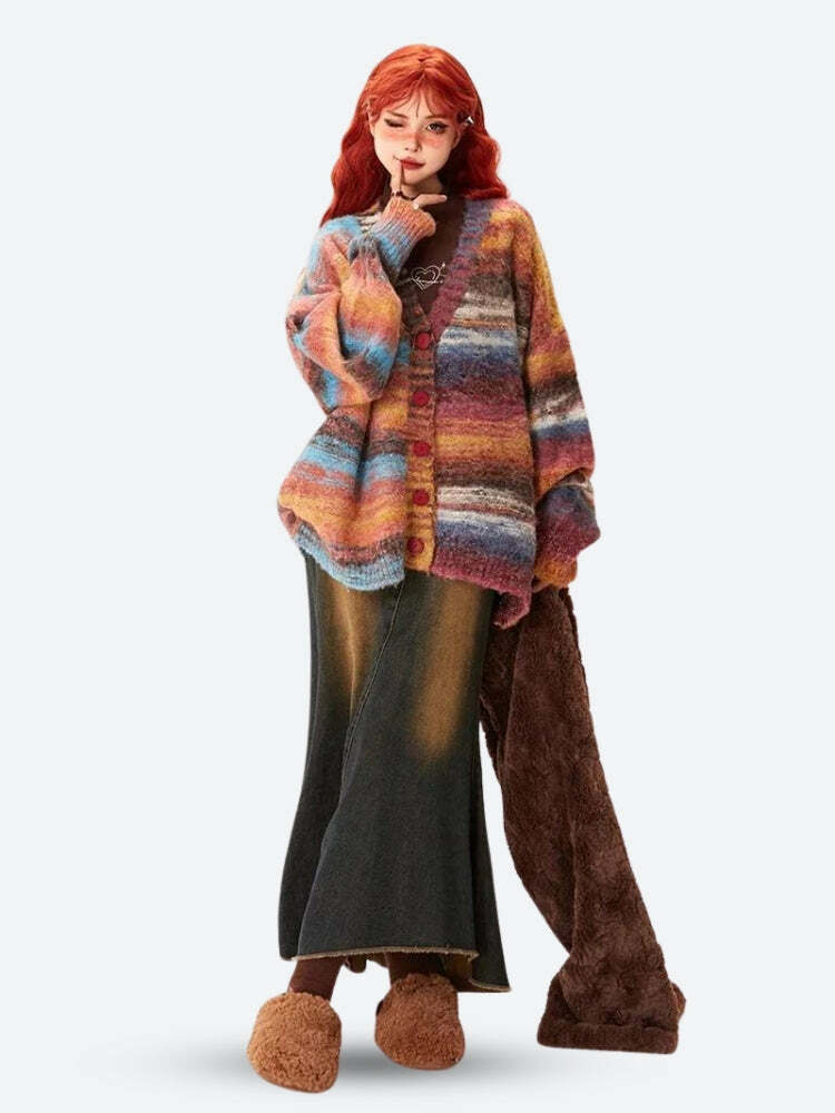 Fairy Grunge Cardigan: Y2K Aesthetic Layering for Unique Style