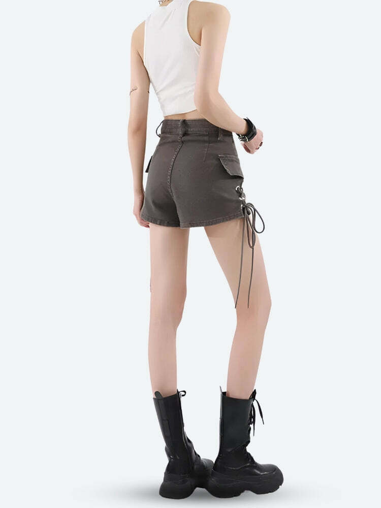 Fairy Grunge Cargo Shorts - Y2K Aesthetic & Coquette Style Fusion