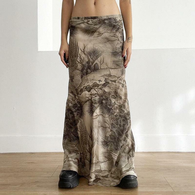 Fairy Grunge Forest Maxi Skirt - Y2K Aesthetic Clothing for Unique Styles