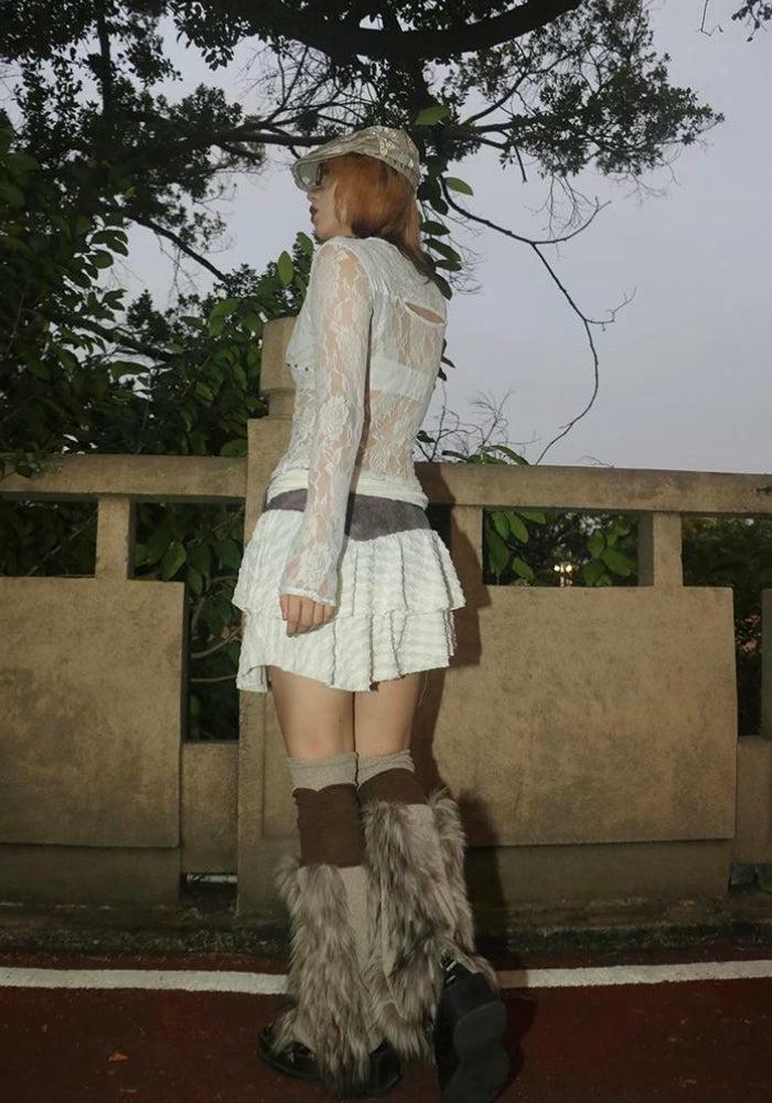 Fairycore Cut Out Lace Top - Y2K Aesthetic Clothing for Unique Styles