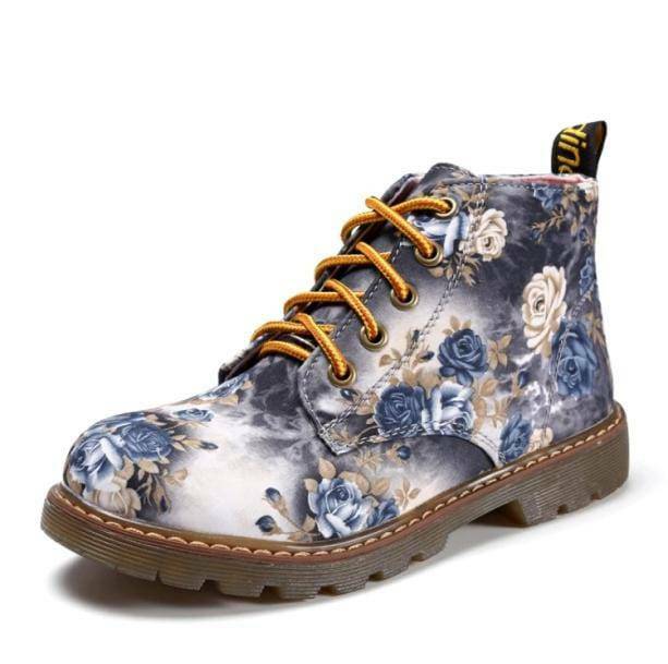 Floral Print Ankle Shoes - Y2K Coquette Aesthetic Footwear