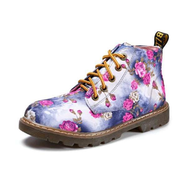 Floral Print Ankle Shoes - Y2K Coquette Aesthetic Footwear