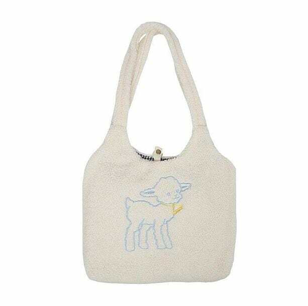 Fluffy Sheep Bag: Y2K Aesthetic Coquette Style for Trendy Outfits