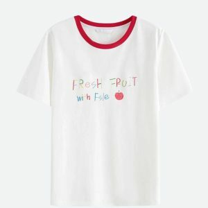 Fresh Fruit Y2K Graphic Tee - Trendy Aesthetic Clothing for Every Style